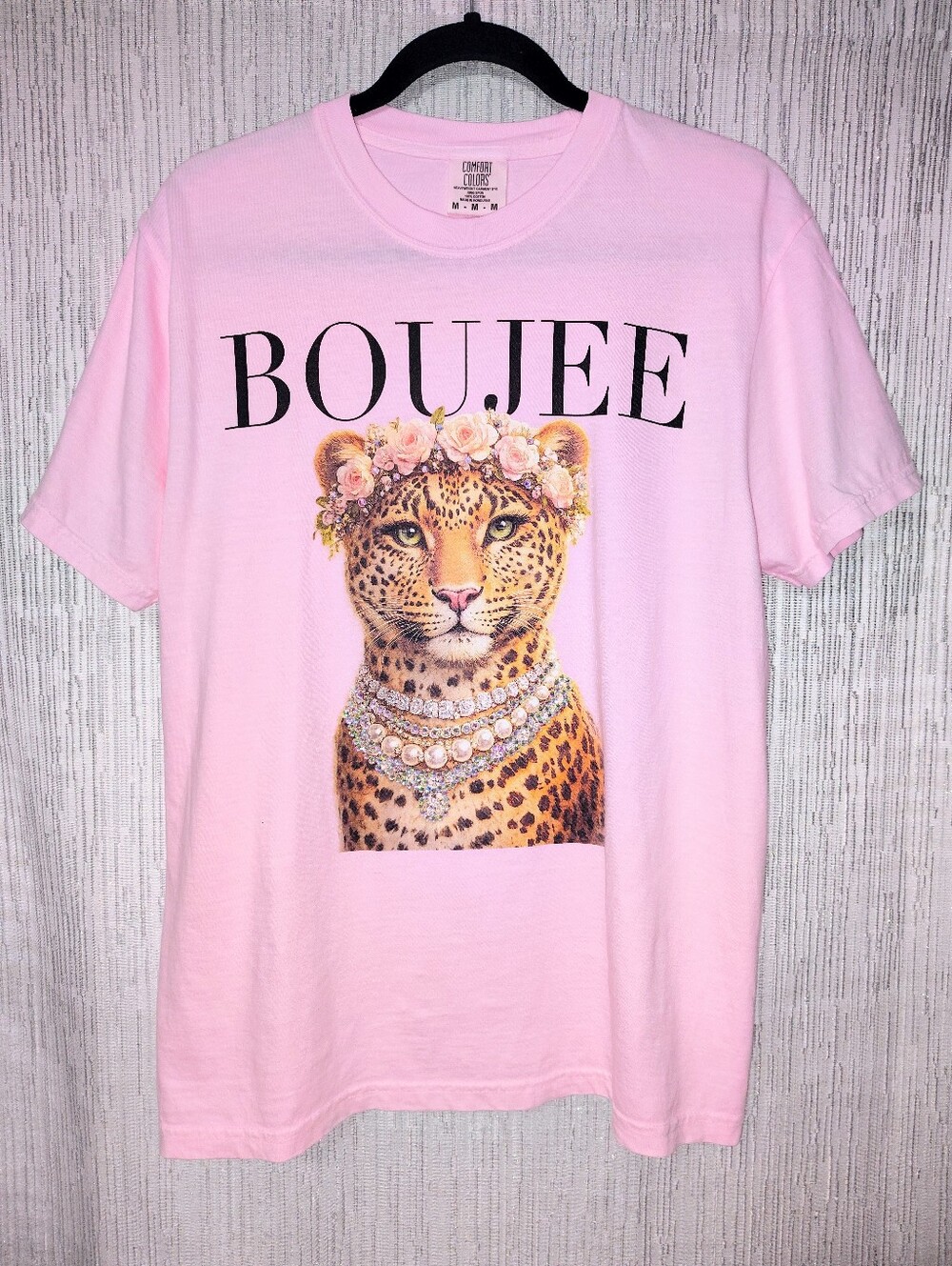 Custom Crystal Boujee Leopard Graphic Tee